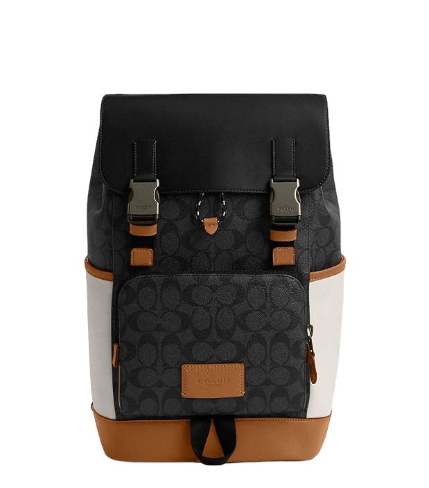 Mochila Coach Track en lona distintiva con bloques de color