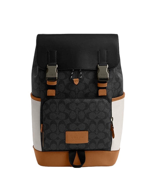 Coach Track Backpack In Colorblock Signature Canvas